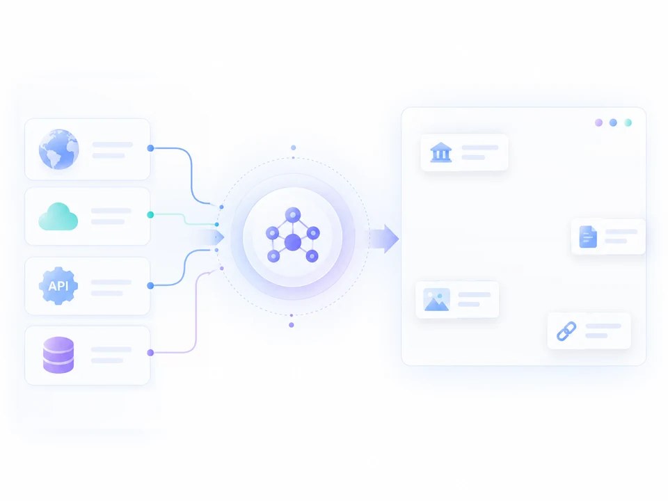 LOD·오픈 API 등 외부 데이터를 연결해 정보의 폭을 넓히는 모습